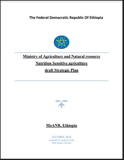 Ministry of Agriculture and Natural resource Nutrition Sensitive agriculture draft Strategic Plan